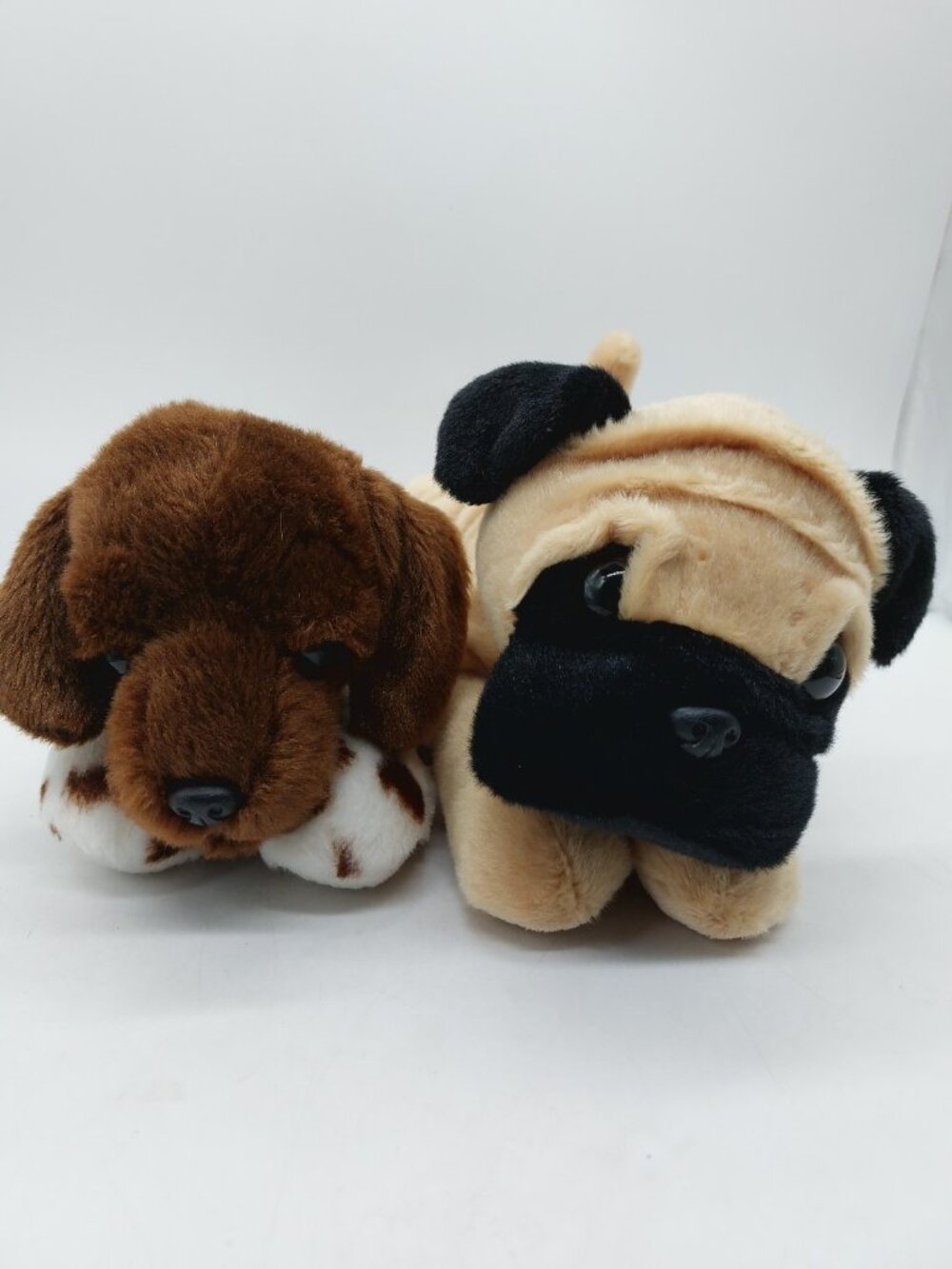Aurora Pug & German Shorthair Pointer Plush Puppy Dogs Set Of 2 12”